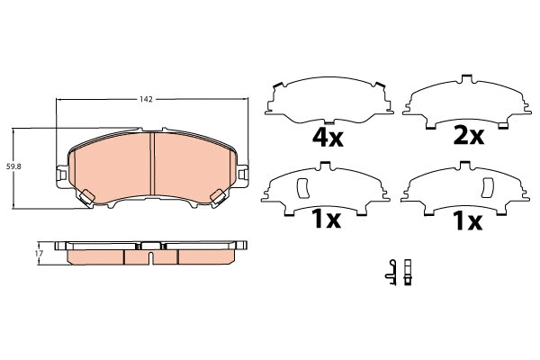 Brake Pad Set, disc brake (GDB3622)