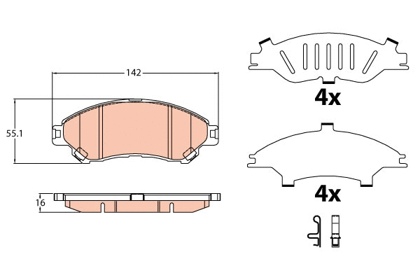 Brake Pad Set, disc brake (GDB3633)