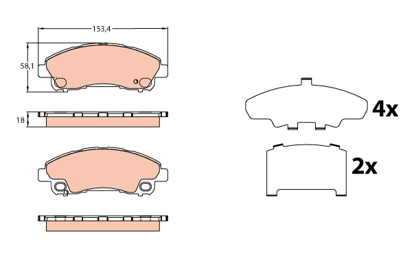 Brake Pad Set, disc brake (GDB3644)