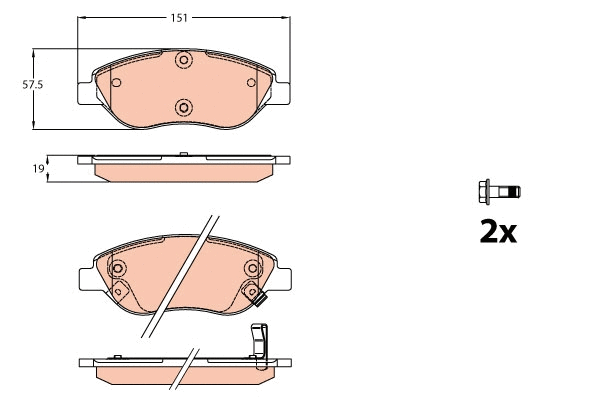 Brake Pad Set, disc brake (GDB2228)