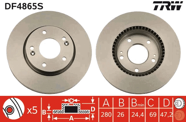 Brake Disc (DF4865S)