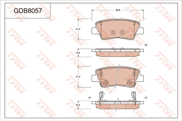 Brake Pad Set, disc brake (GDB8057)