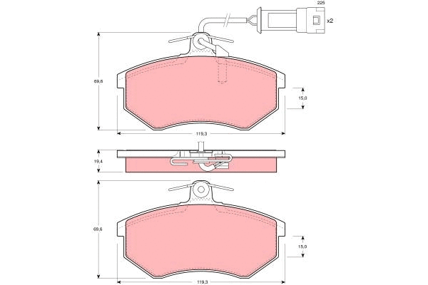 Brake Pad Set, disc brake (GDB404)