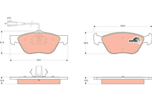 Brake Pad Set, disc brake (GDB1445)