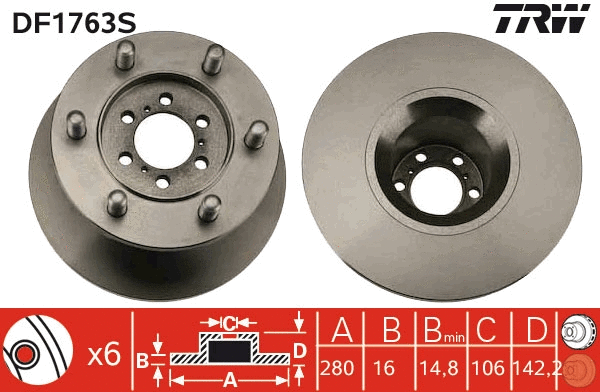 Brake Disc (DF1763S)