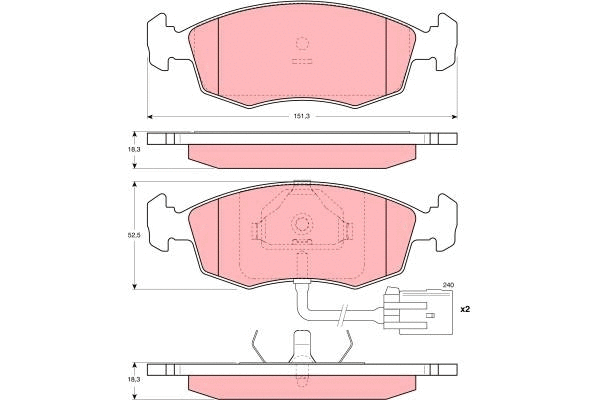 Brake Pad Set, disc brake (GDB1208)