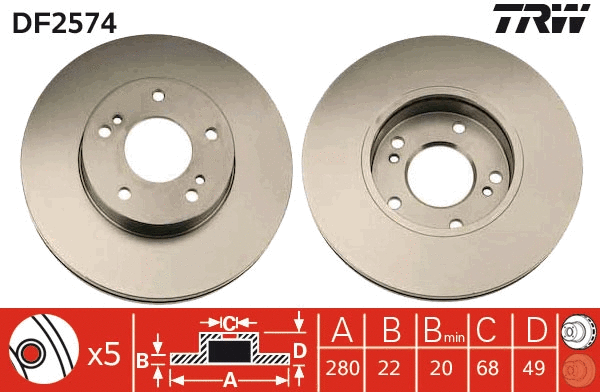Brake Disc (DF2574)