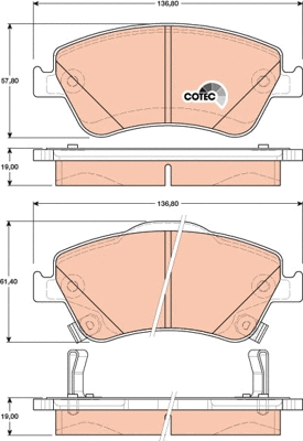Brake Pad Set, disc brake (GDB3481)