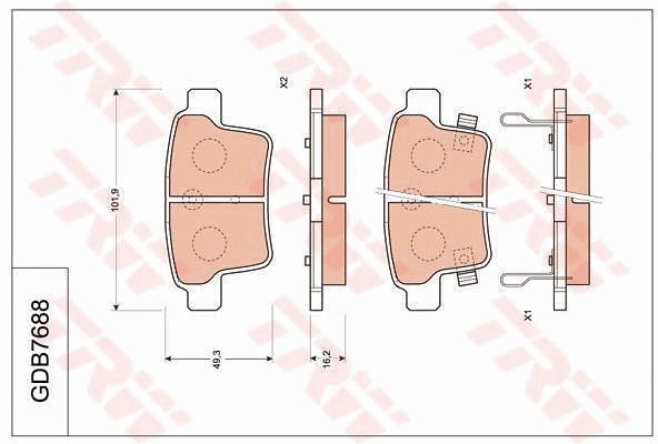 Brake Pad Set, disc brake (GDB7688)