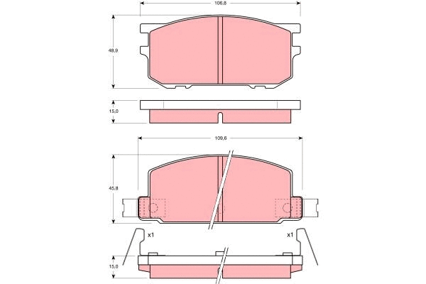 Brake Pad Set, disc brake (GDB210)