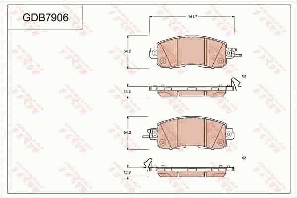 Brake Pad Set, disc brake (GDB7906)
