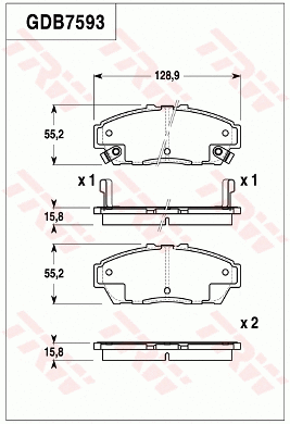 Brake Pad Set, disc brake (GDB7593)