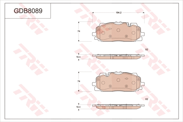 Brake Pad Set, disc brake (GDB8089)