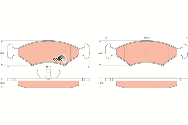 Brake Pad Set, disc brake (GDB255)