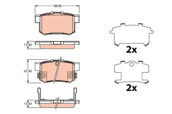 Brake Pad Set, disc brake (GDB3516)
