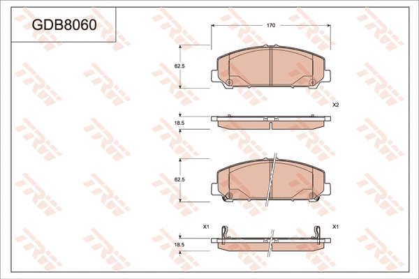 Brake Pad Set, disc brake (GDB8060)
