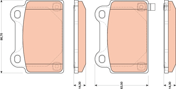 Brake Pad Set, disc brake (GDB3488)