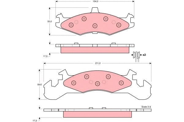 Brake Pad Set, disc brake (GDB4073)