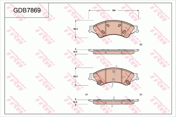 Brake Pad Set, disc brake (GDB7869)