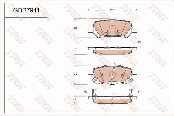 Brake Pad Set, disc brake (GDB7911)