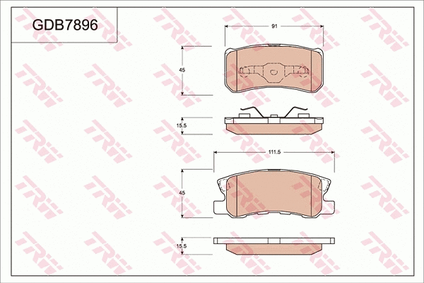 Brake Pad Set, disc brake (GDB7896)
