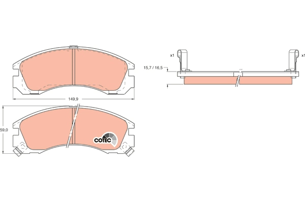 Brake Pad Set, disc brake (GDB1126AT)
