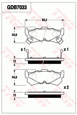 Brake Pad Set, disc brake (GDB7033)