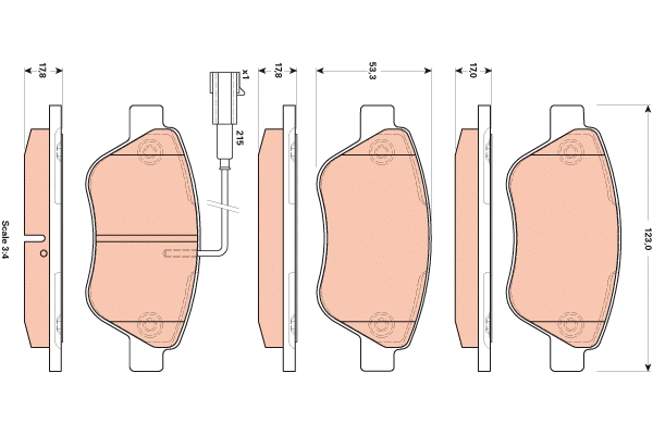 Brake Pad Set, disc brake (GDB1853)