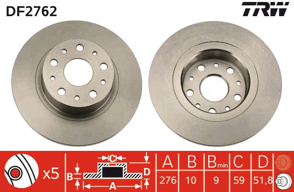 Brake Disc (DF2762)