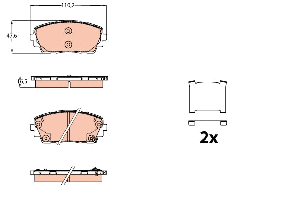 Brake Pad Set, disc brake (GDB2160)