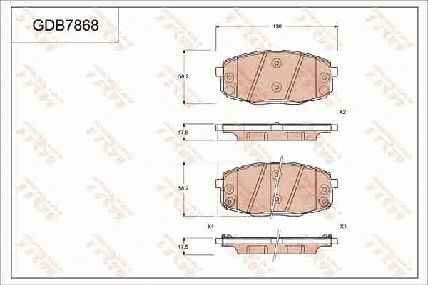Brake Pad Set, disc brake (GDB7868)