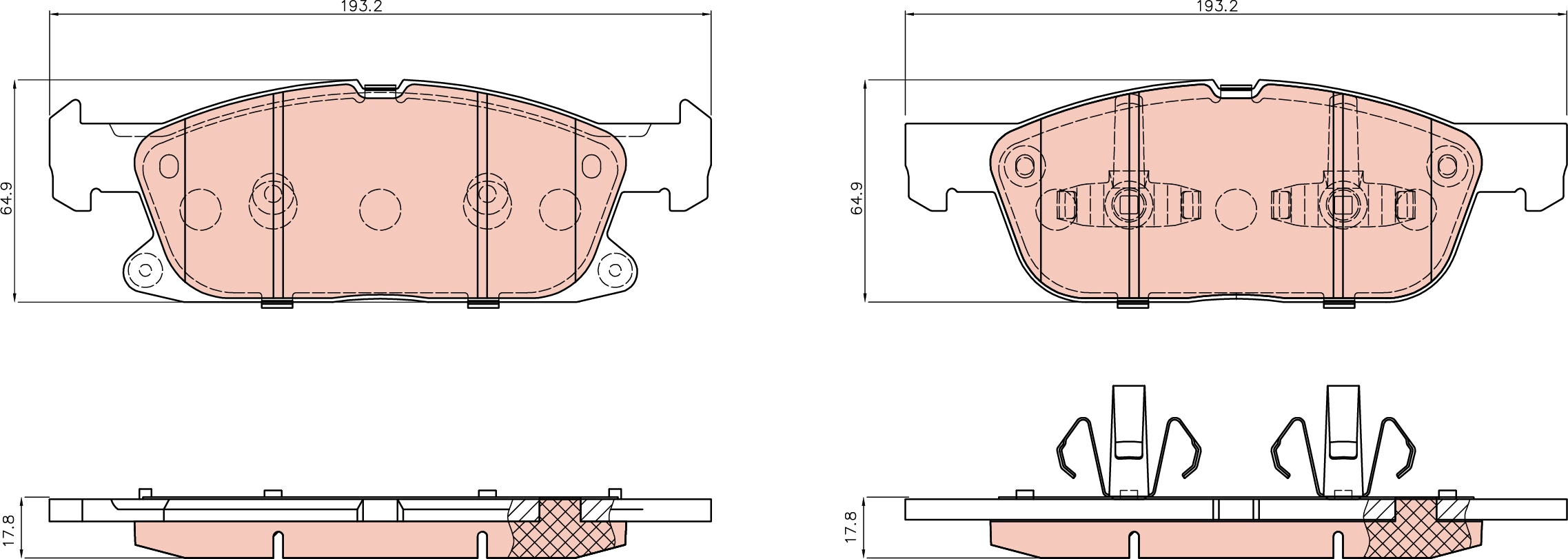 Brake Pad Set, disc brake (GDB8295DT)