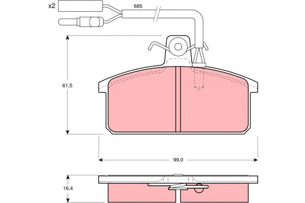 Brake Pad Set, disc brake (GDB417)