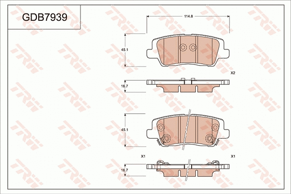 Brake Pad Set, disc brake (GDB7939)