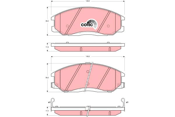Brake Pad Set, disc brake (GDB3244AT)