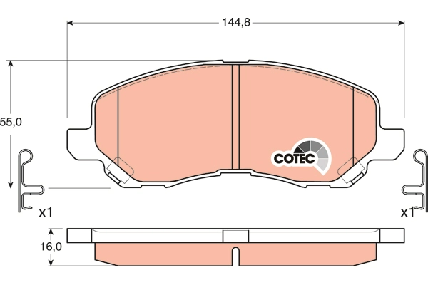 Brake Pad Set, disc brake (GDB3287DT)