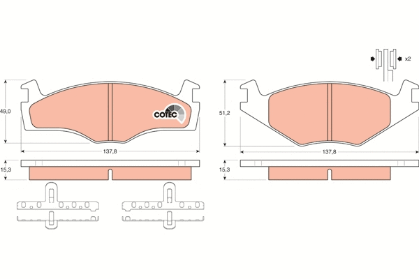 Brake Pad Set, disc brake (GDB459)