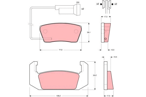 Brake Pad Set, disc brake (GDB555)