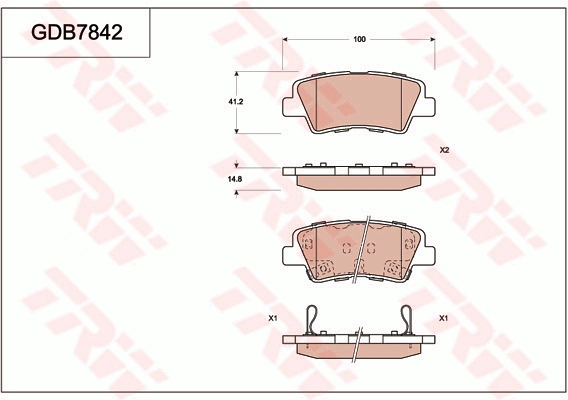 Brake Pad Set, disc brake (GDB7842DT)