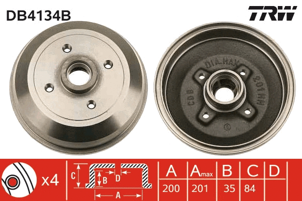 Brake Drum (DB4134B)