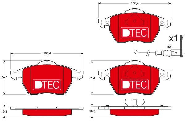 Brake Pad Set, disc brake (GDB1403DTE)
