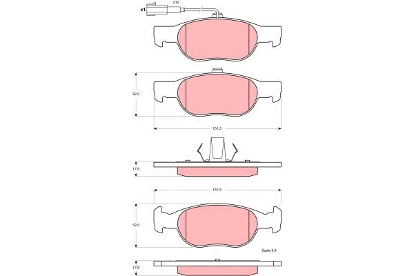 Brake Pad Set, disc brake (GDB1564)