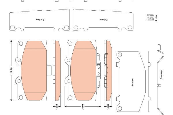 Brake Pad Set, disc brake (GDB3470)