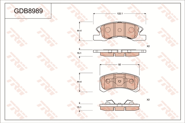 Brake Pad Set, disc brake (GDB8989)
