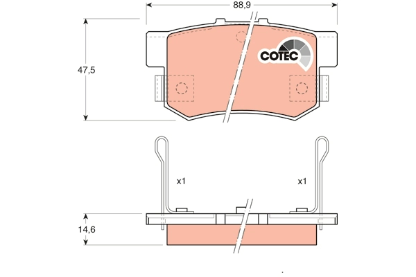 Brake Pad Set, disc brake (GDB774AT)