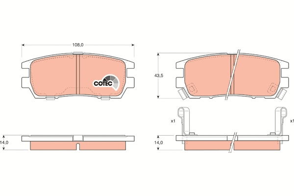 Brake Pad Set, disc brake (GDB1127)