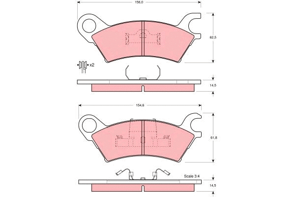 Brake Pad Set, disc brake (GDB324)