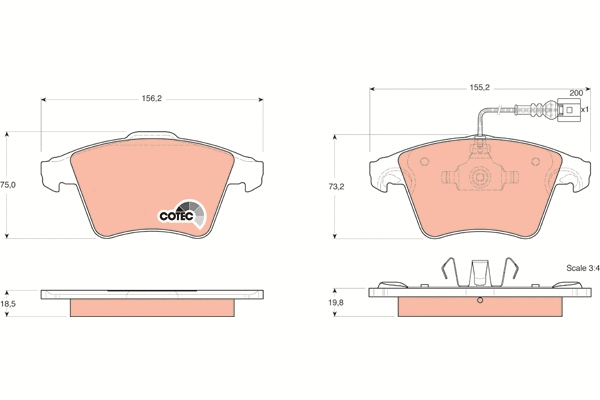 Brake Pad Set, disc brake (GDB1555)