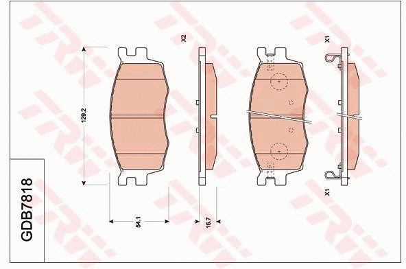 Brake Pad Set, disc brake (GDB7818)