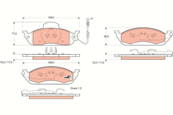 Brake Pad Set, disc brake (GDB1378)